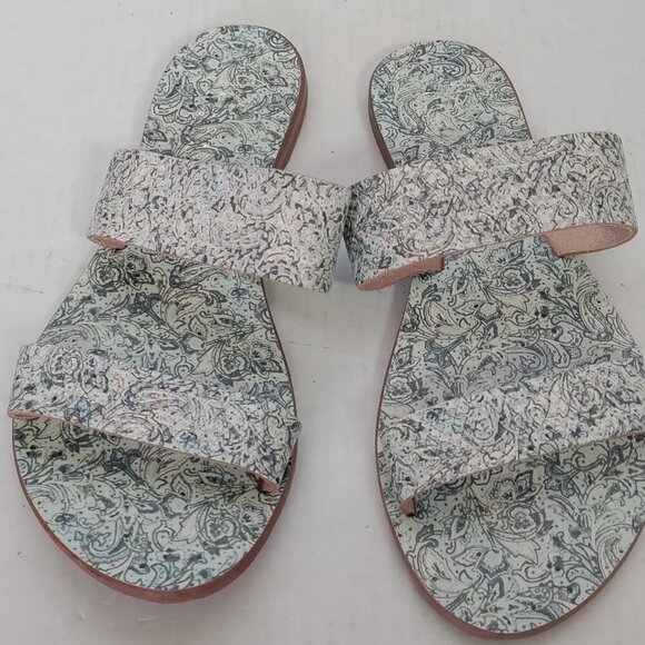 Joie A La Plage Italy Leather 2 Strap Paisley Flats Sandals New NWOB Siz… - Picture 2 of 4